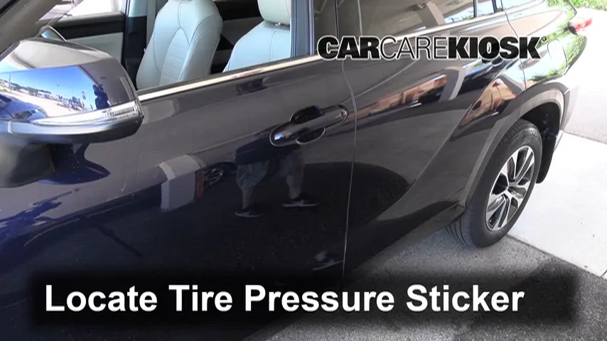 2021 Toyota Highlander XLE 3.5L V6 Pneus et roues Vérifier la pression des pneus